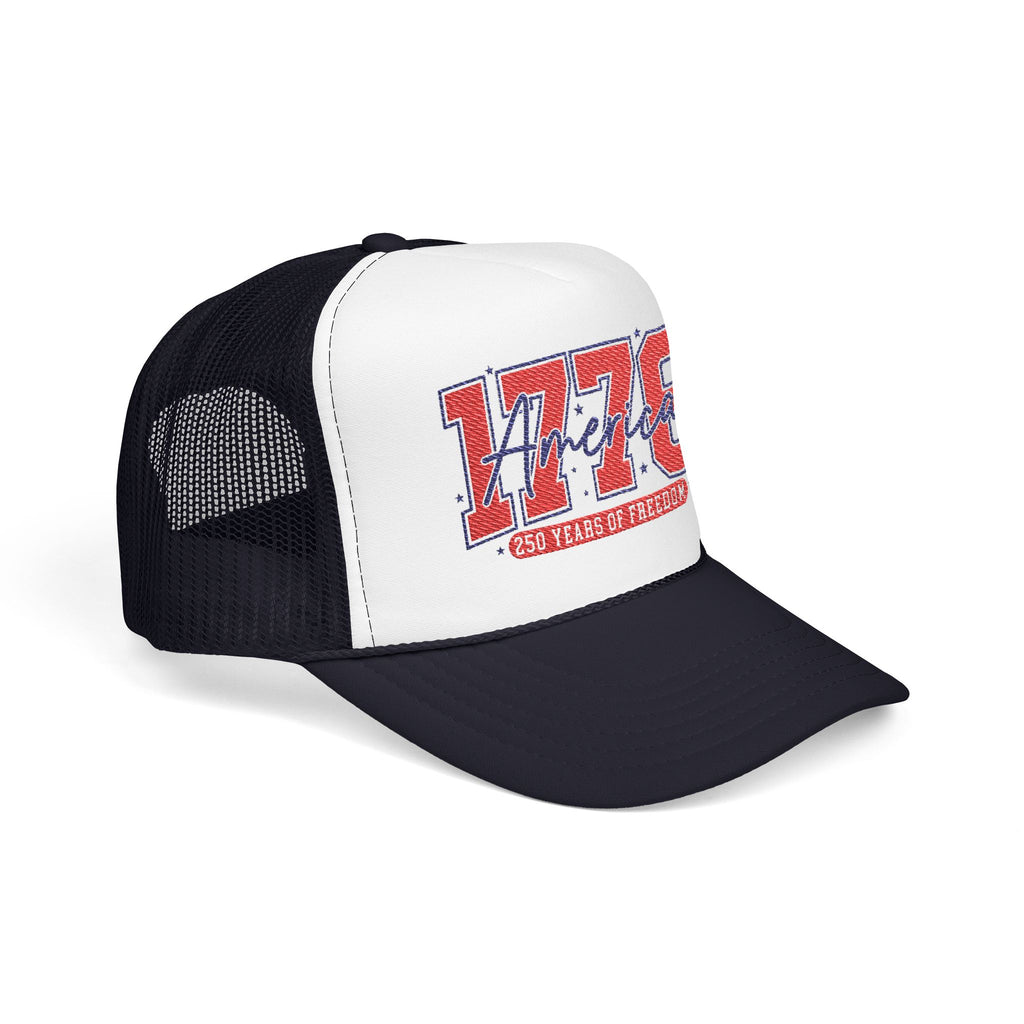 1776 America Trucker Hat — Retro Patriotic Freedom Foam Cap
