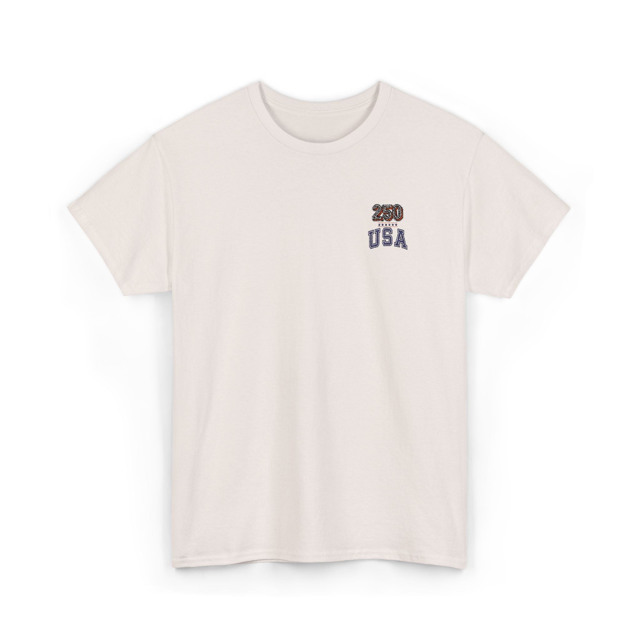 Patriotic 'USA 250' Tee Embroidery - Small Chest Graphic