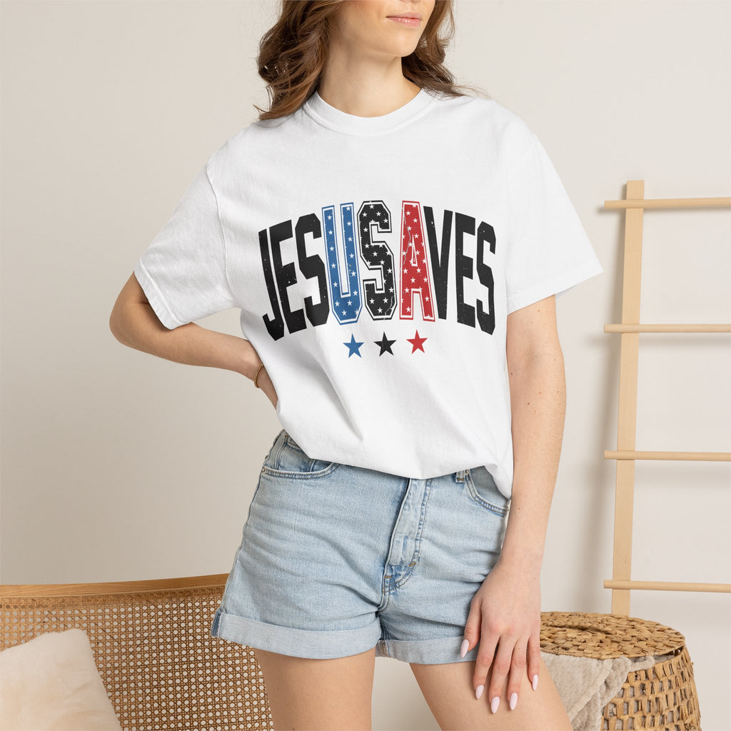 Jesus Saves T-Shirt — Patriotic Christian Tee
