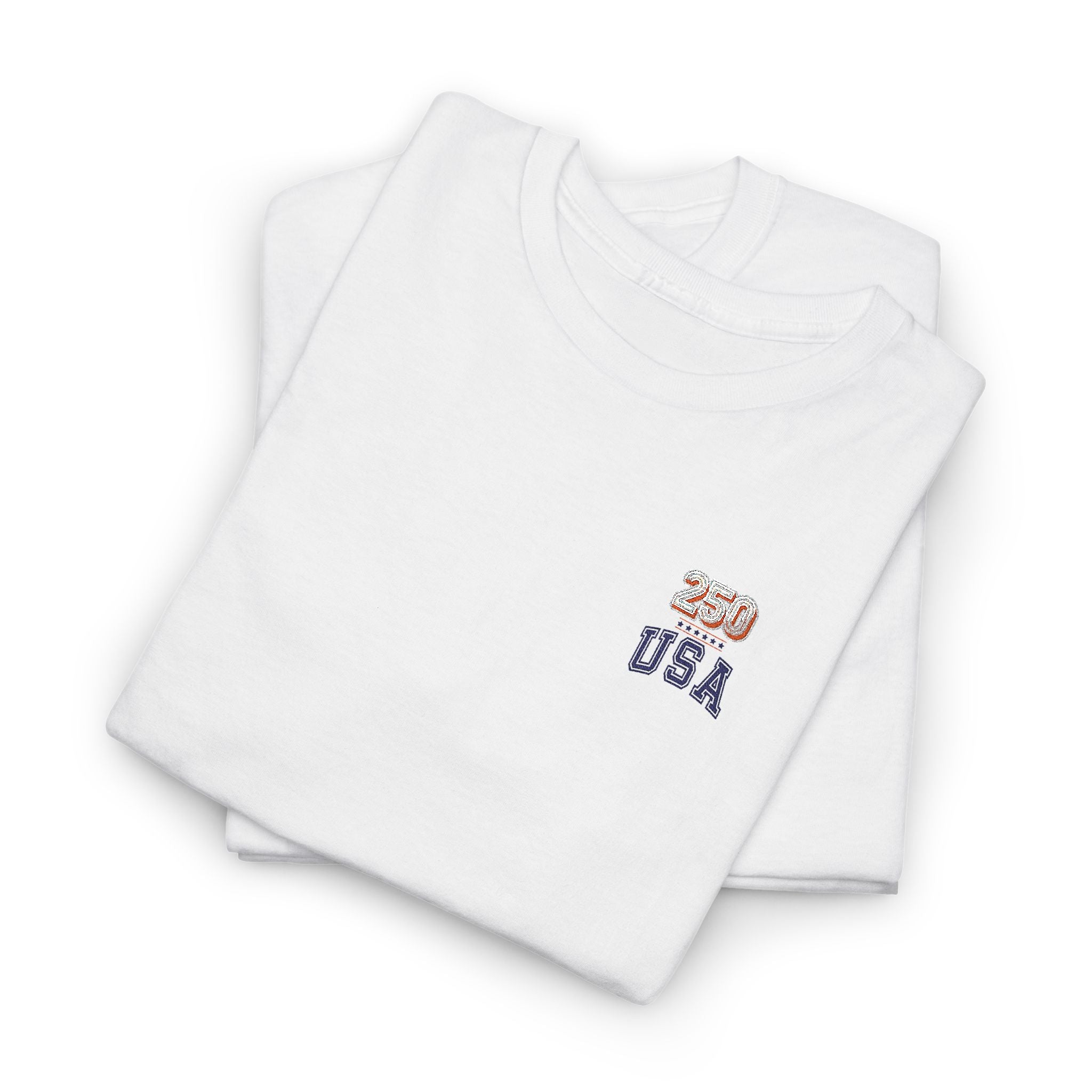 Patriotic 'USA 250' Tee Embroidery - Small Chest Graphic