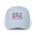 Patriotic Floral Dad Cap — Vintage American Flag Flower Baseball Hat