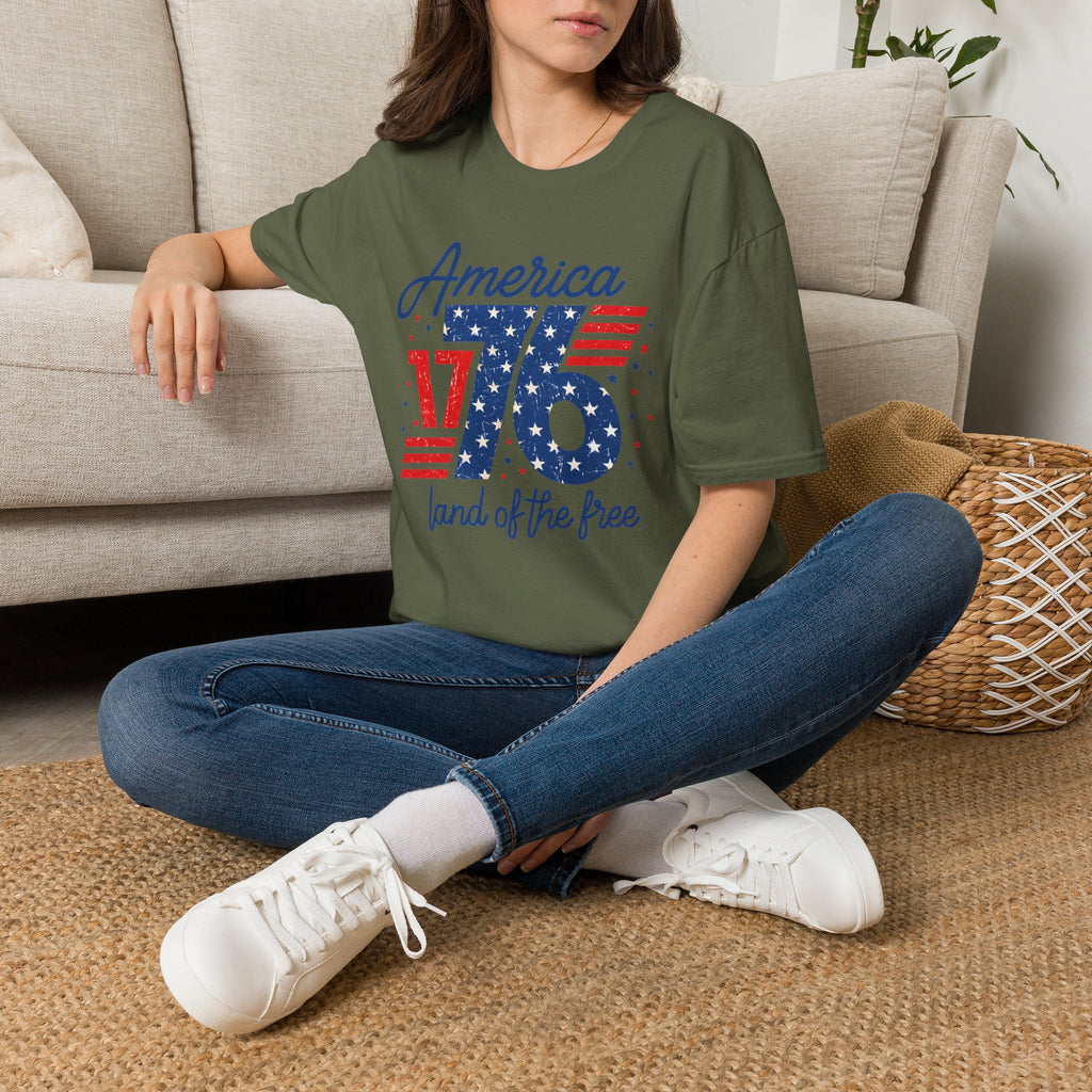 1776 America Retro T-Shirt — Land of the Free Patriotic Tee