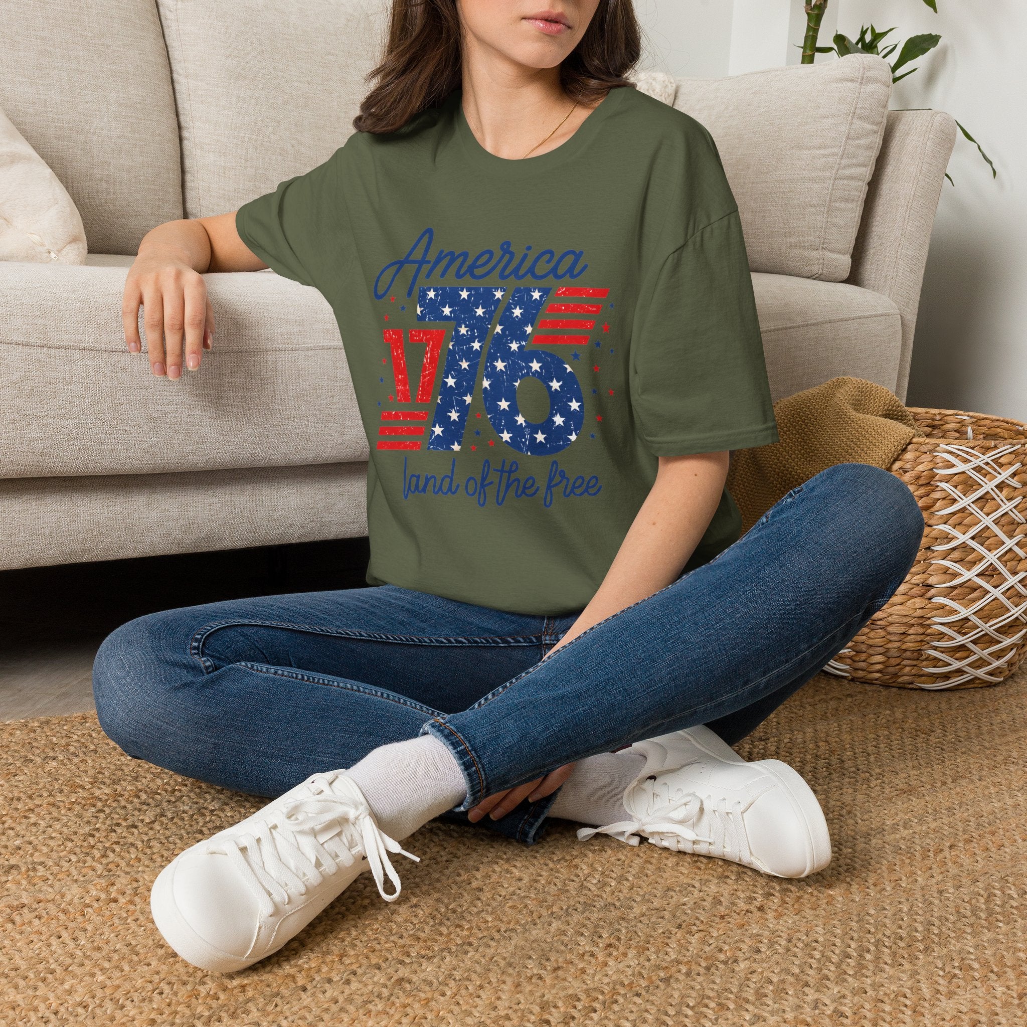 1776 America Retro T-Shirt — Land of the Free Patriotic Tee