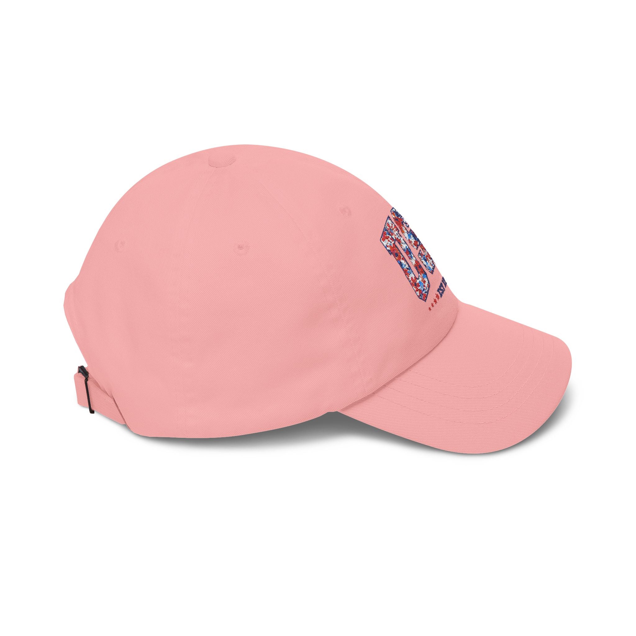 Patriotic Floral Dad Cap — Vintage American Flag Flower Baseball Hat