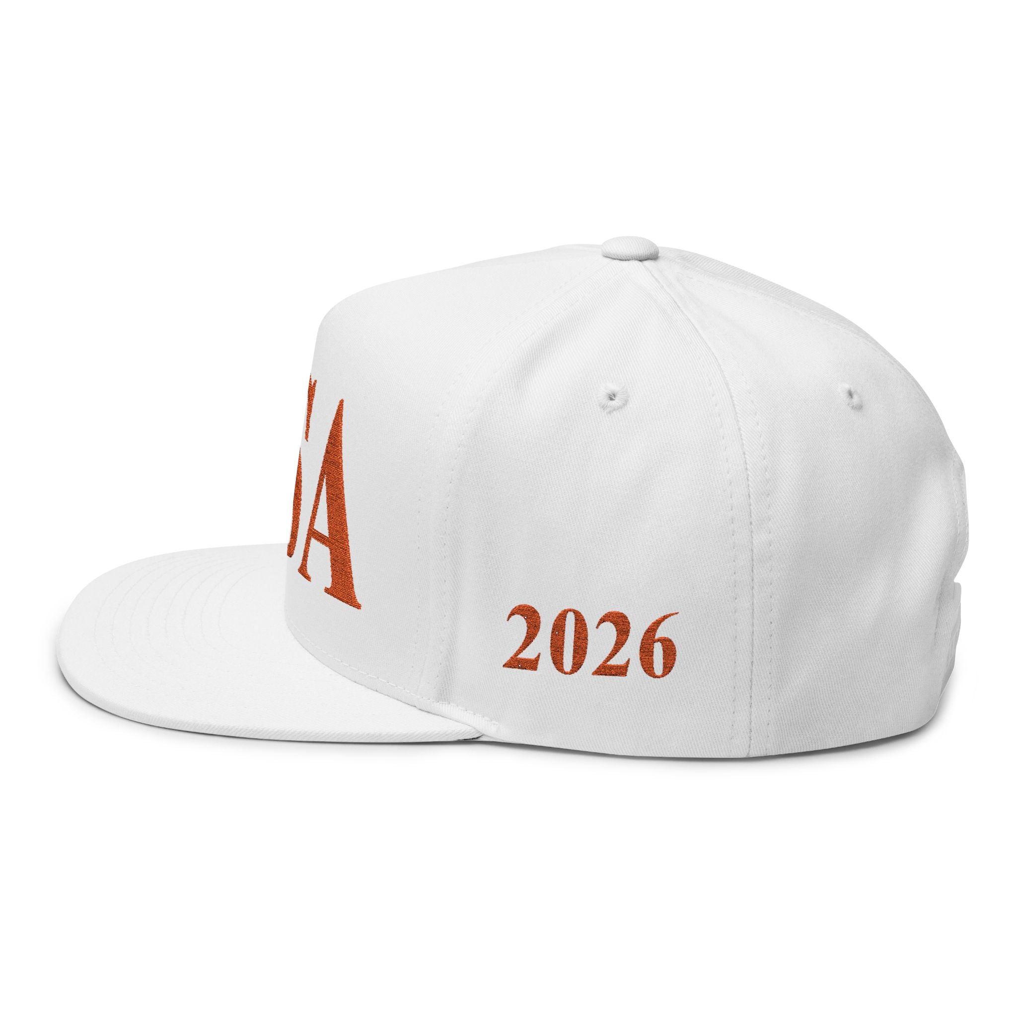 USA Embroidered Flat Bill Cap — Patriotic Snapback Hat for 4th of July & Everyday Wear