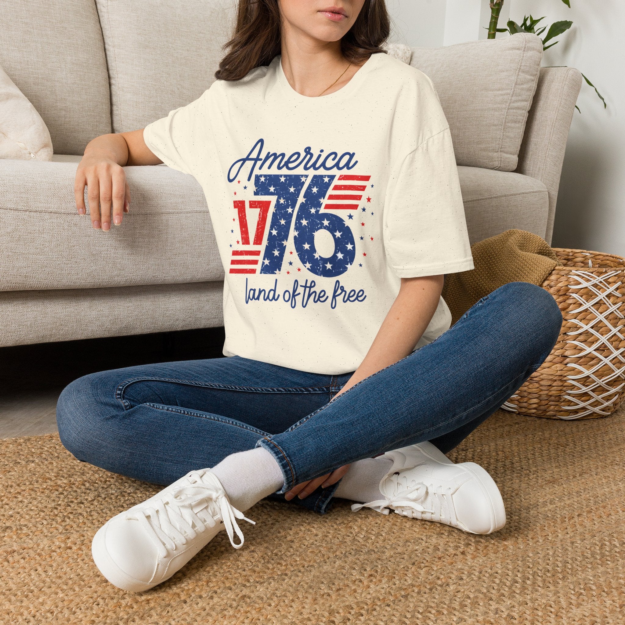 1776 America Retro T-Shirt — Land of the Free Patriotic Tee