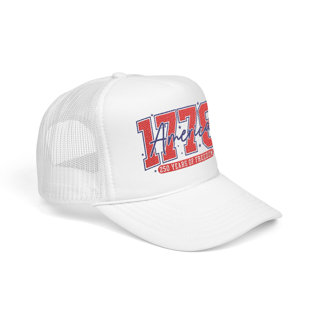 1776 America Trucker Hat — Retro Patriotic Freedom Foam Cap