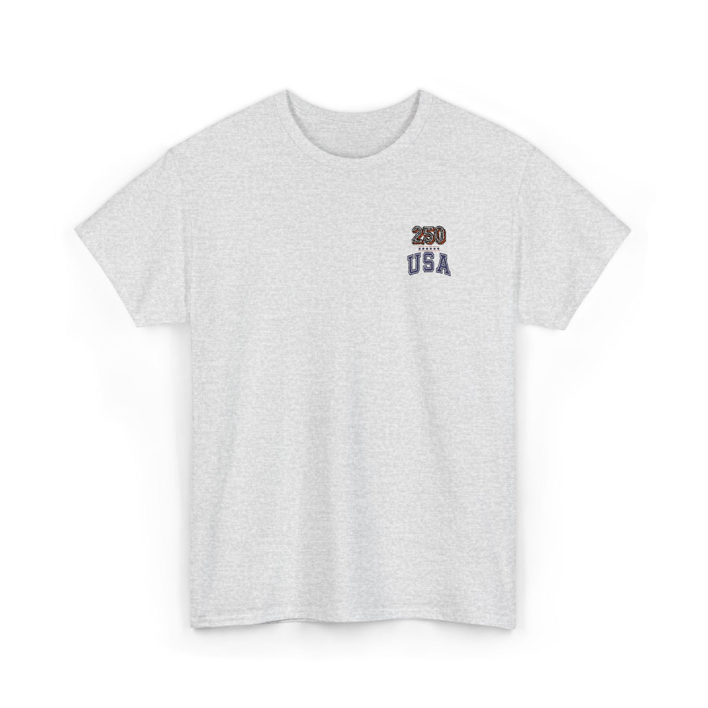 Patriotic 'USA 250' Tee Embroidery - Small Chest Graphic