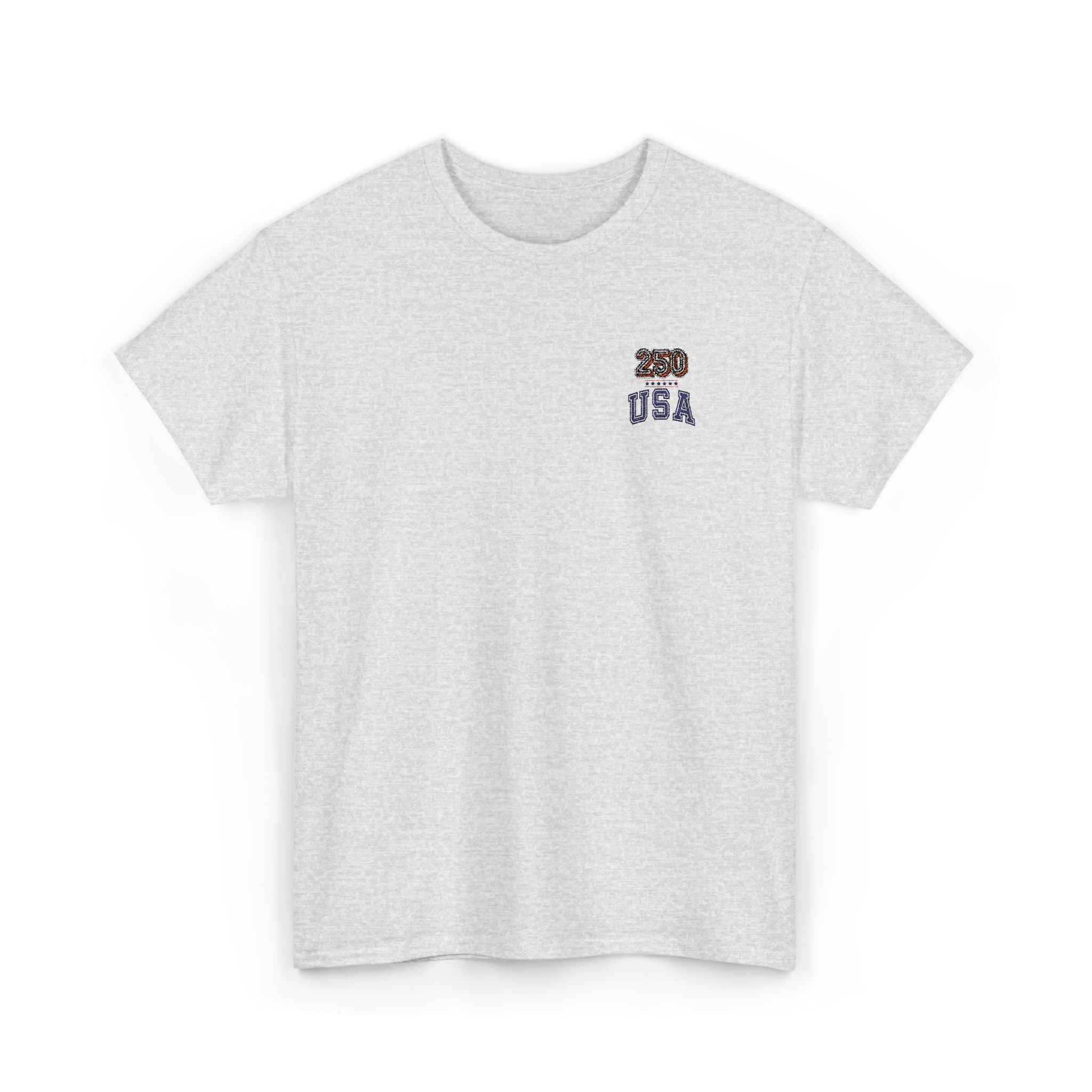 Patriotic 'USA 250' Tee Embroidery - Small Chest Graphic