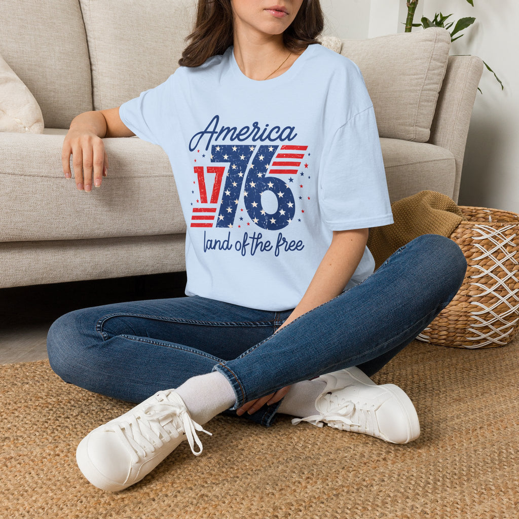 1776 America Retro T-Shirt — Land of the Free Patriotic Tee