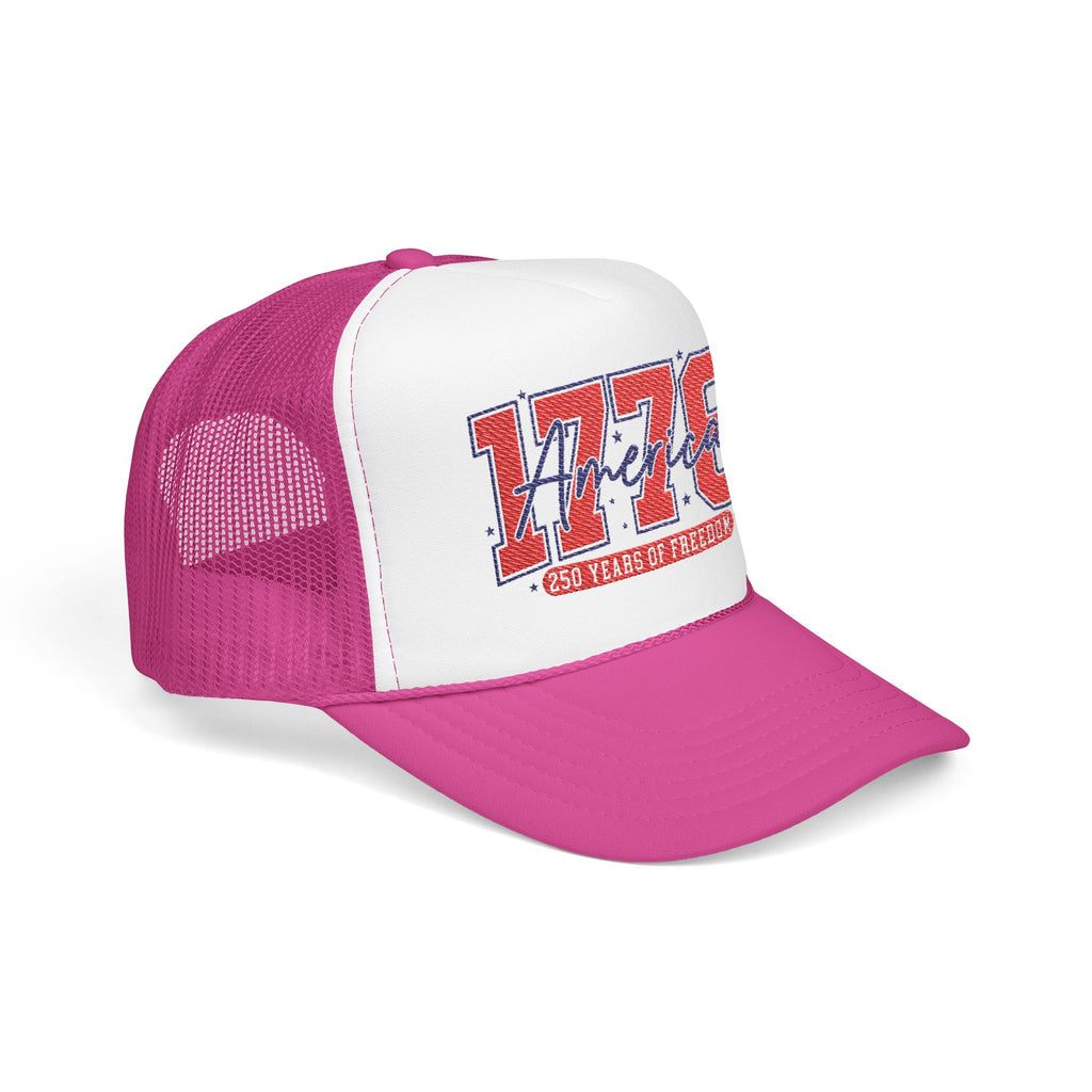 1776 America Trucker Hat — Retro Patriotic Freedom Foam Cap