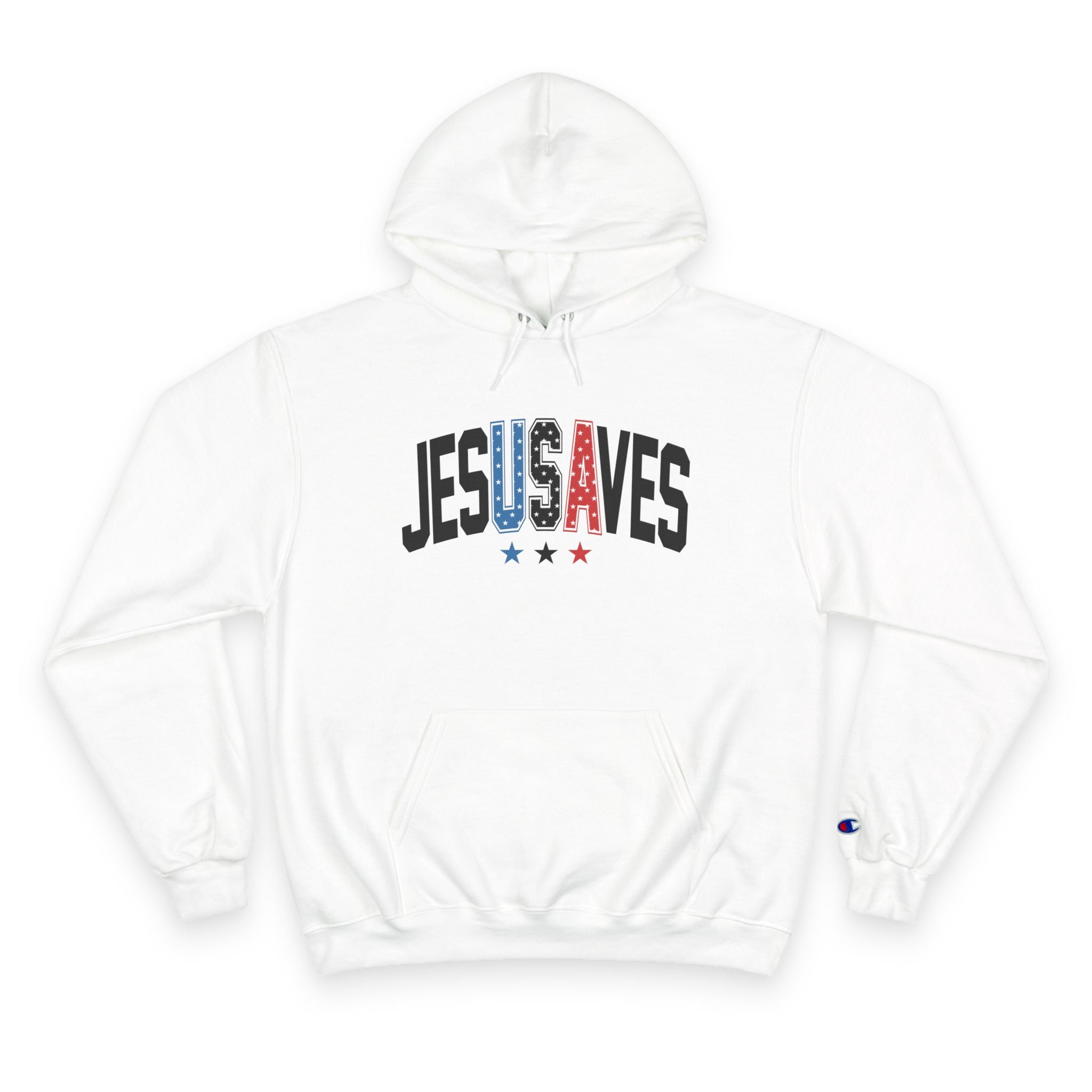 Jesus Saves Hoodie — Patriotic Christian Champion-Style Pullover