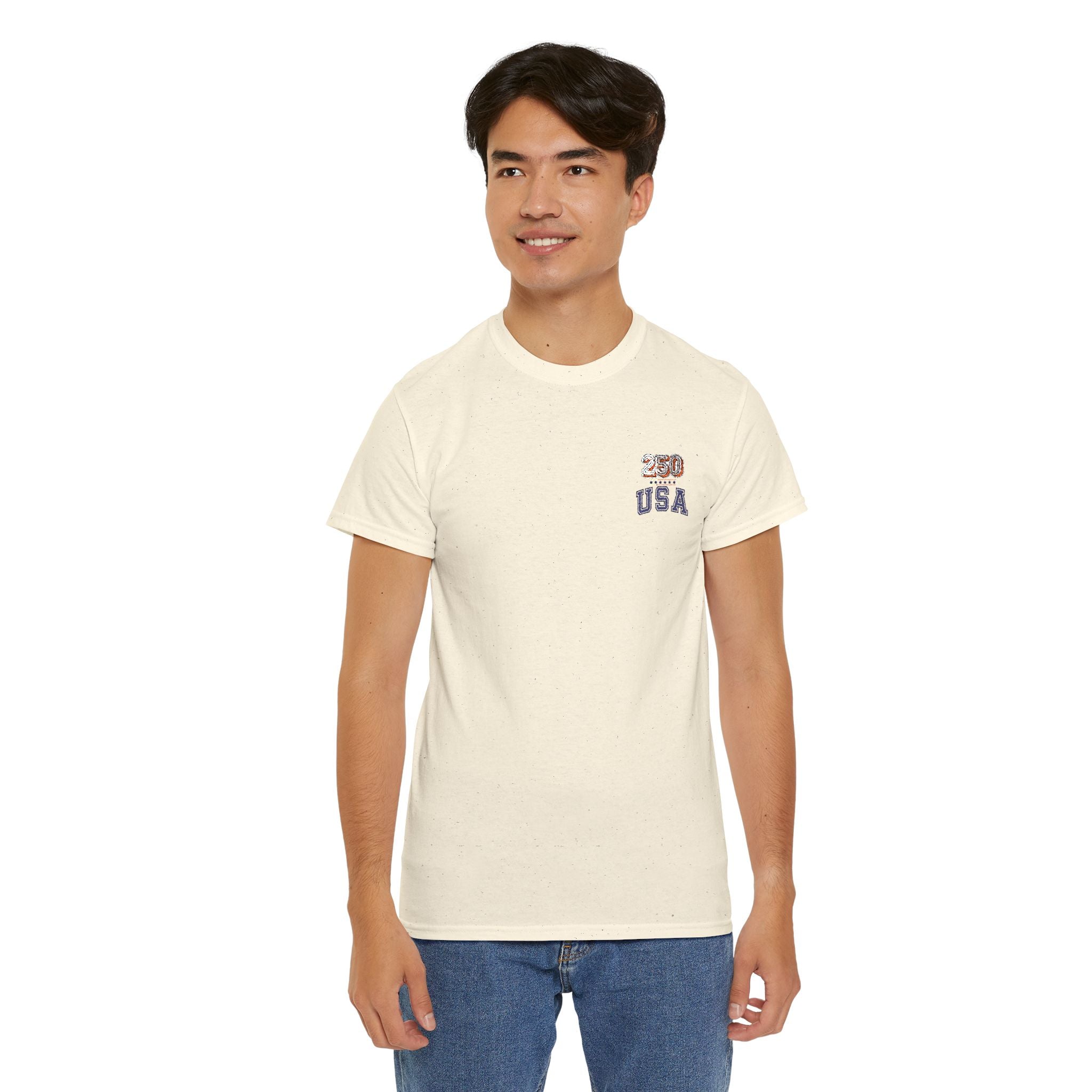 Patriotic 'USA 250' Tee Embroidery - Small Chest Graphic