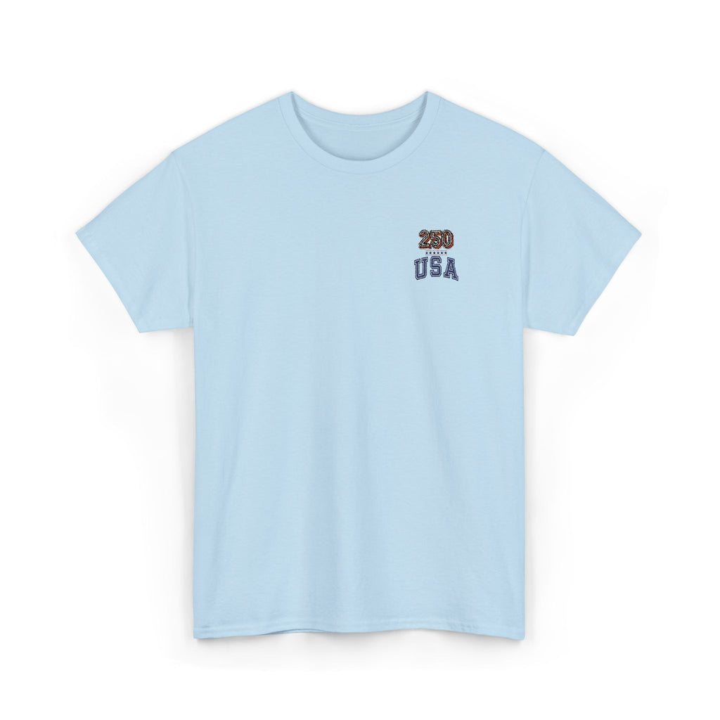Patriotic 'USA 250' Tee Embroidery - Small Chest Graphic