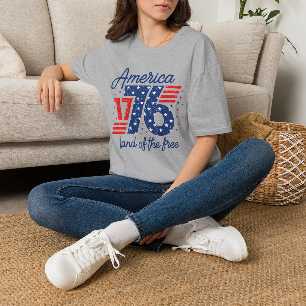 1776 America Retro T-Shirt — Land of the Free Patriotic Tee