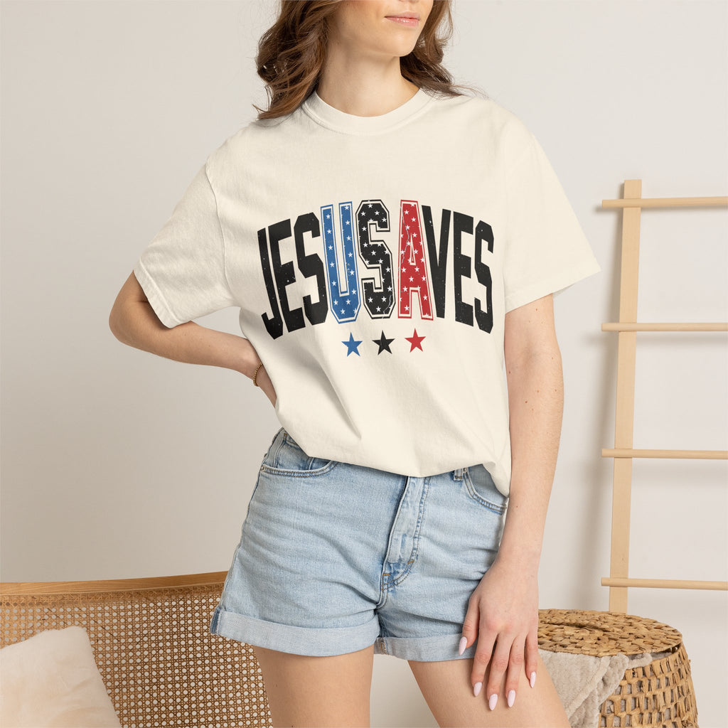 Jesus Saves T-Shirt — Patriotic Christian Tee