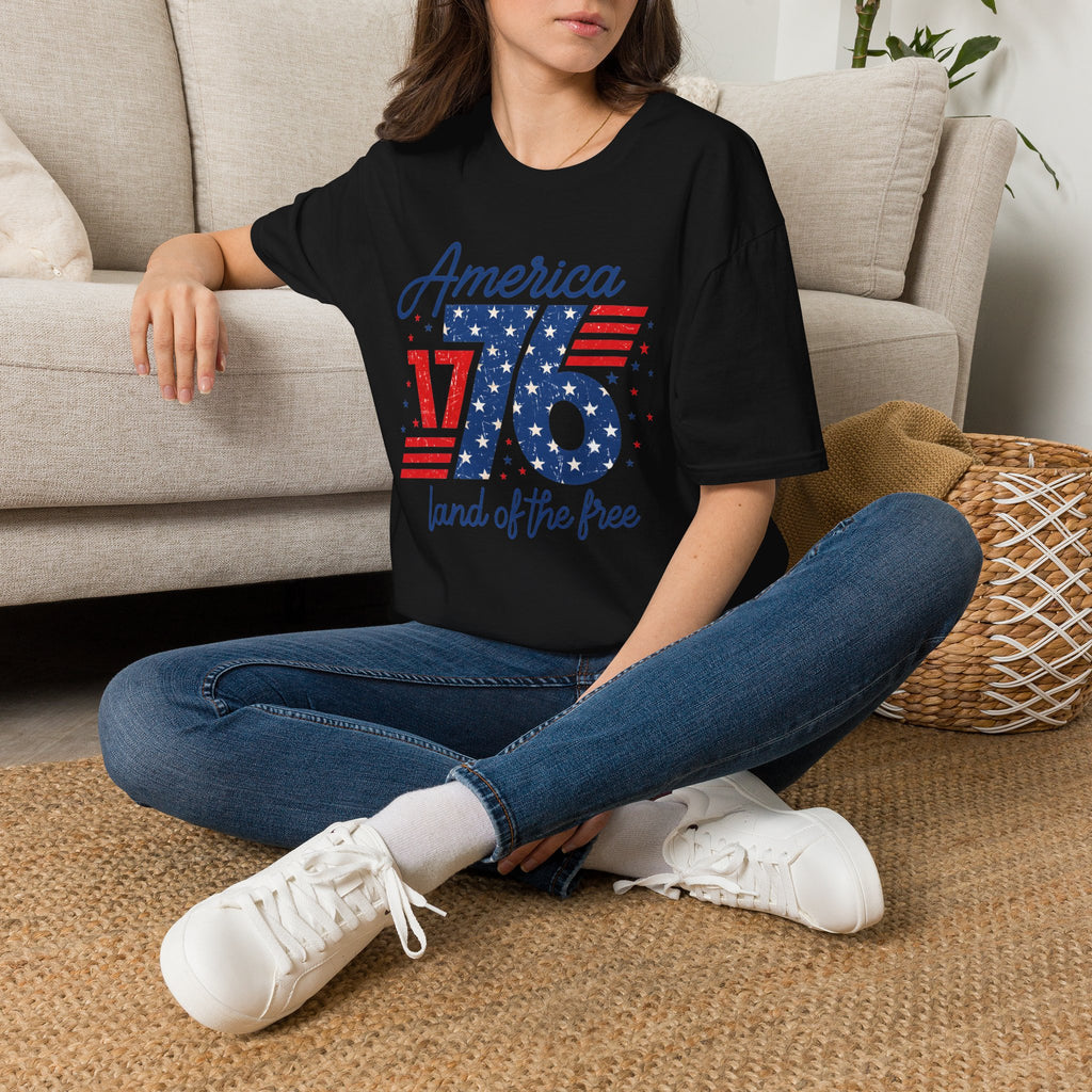 1776 America Retro T-Shirt — Land of the Free Patriotic Tee