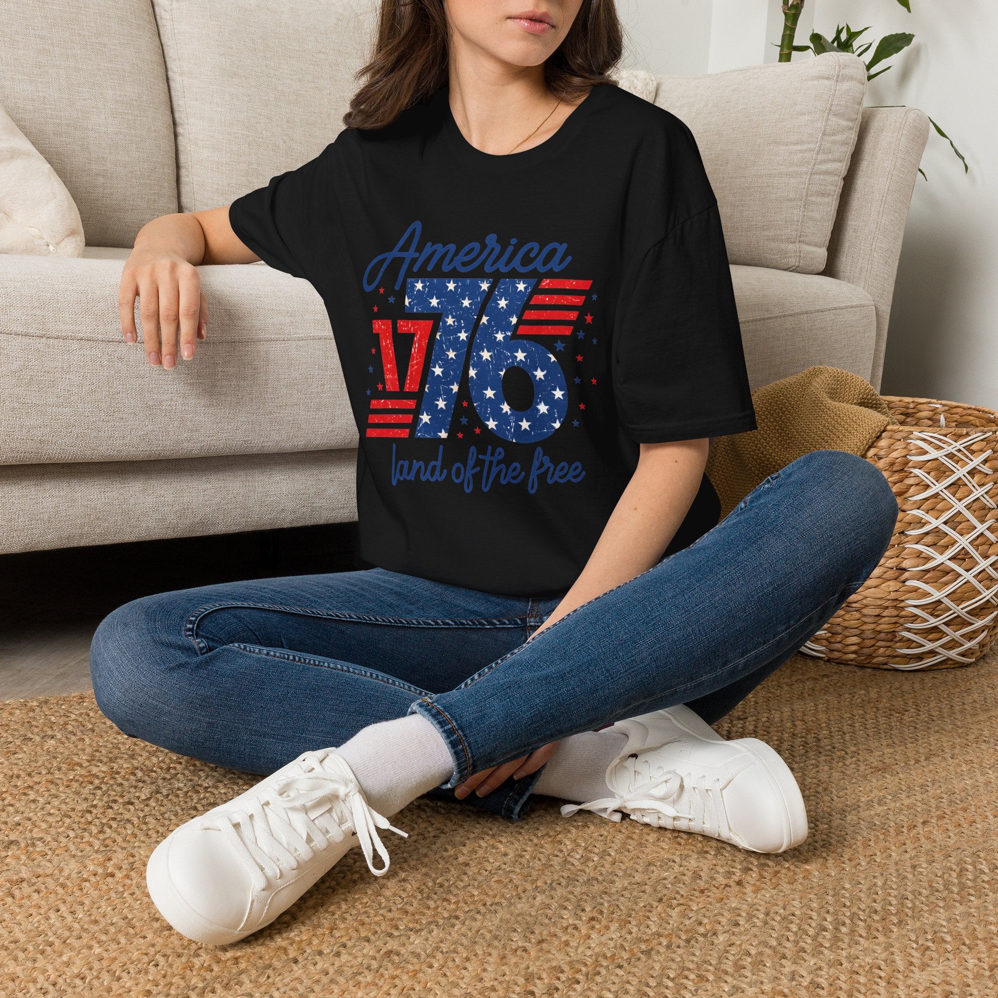 1776 America Retro T-Shirt — Land of the Free Patriotic Tee