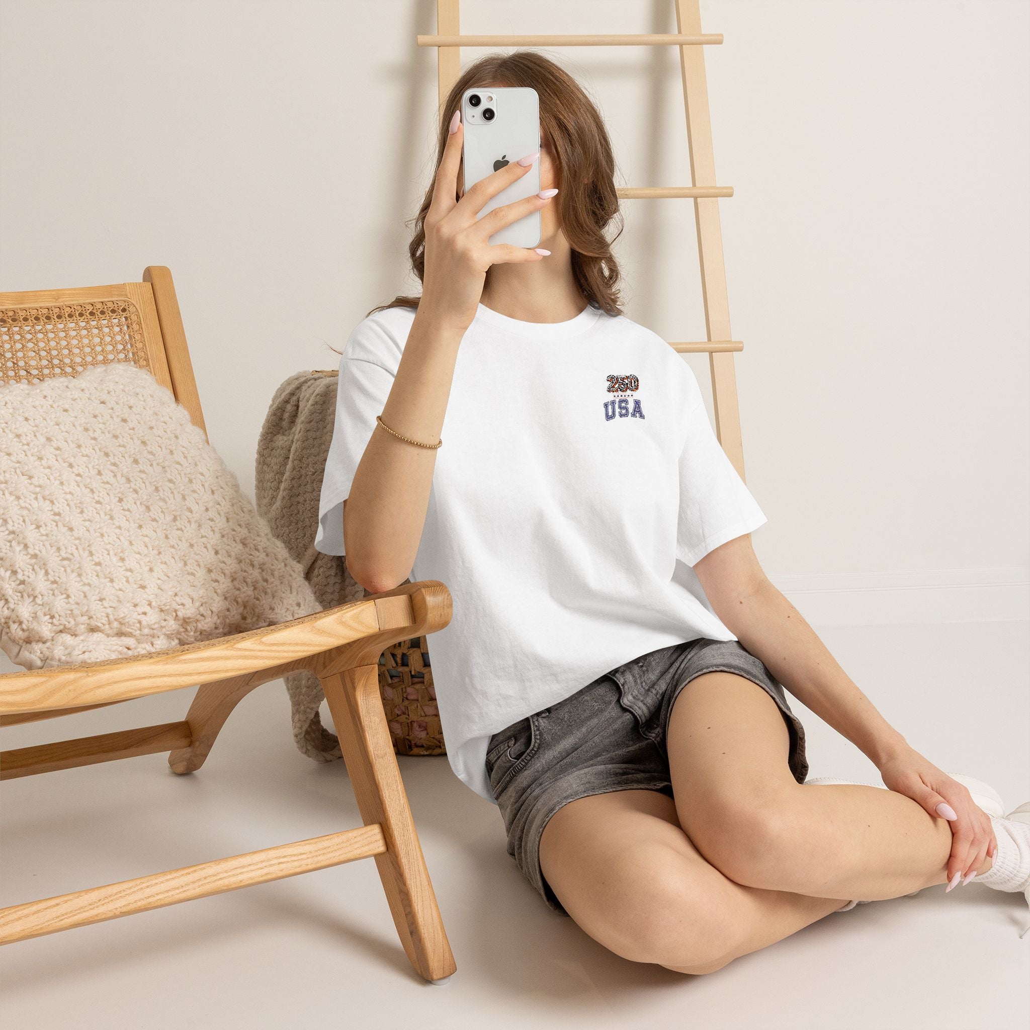Patriotic 'USA 250' Tee Embroidery - Small Chest Graphic