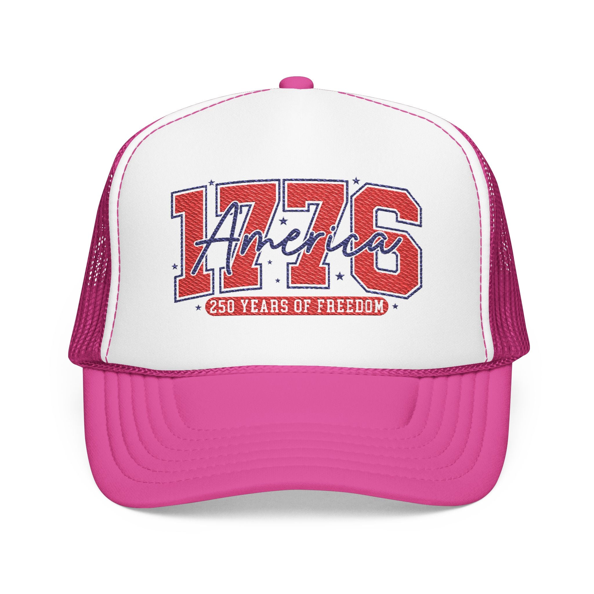 1776 America Trucker Hat — Retro Patriotic Freedom Foam Cap