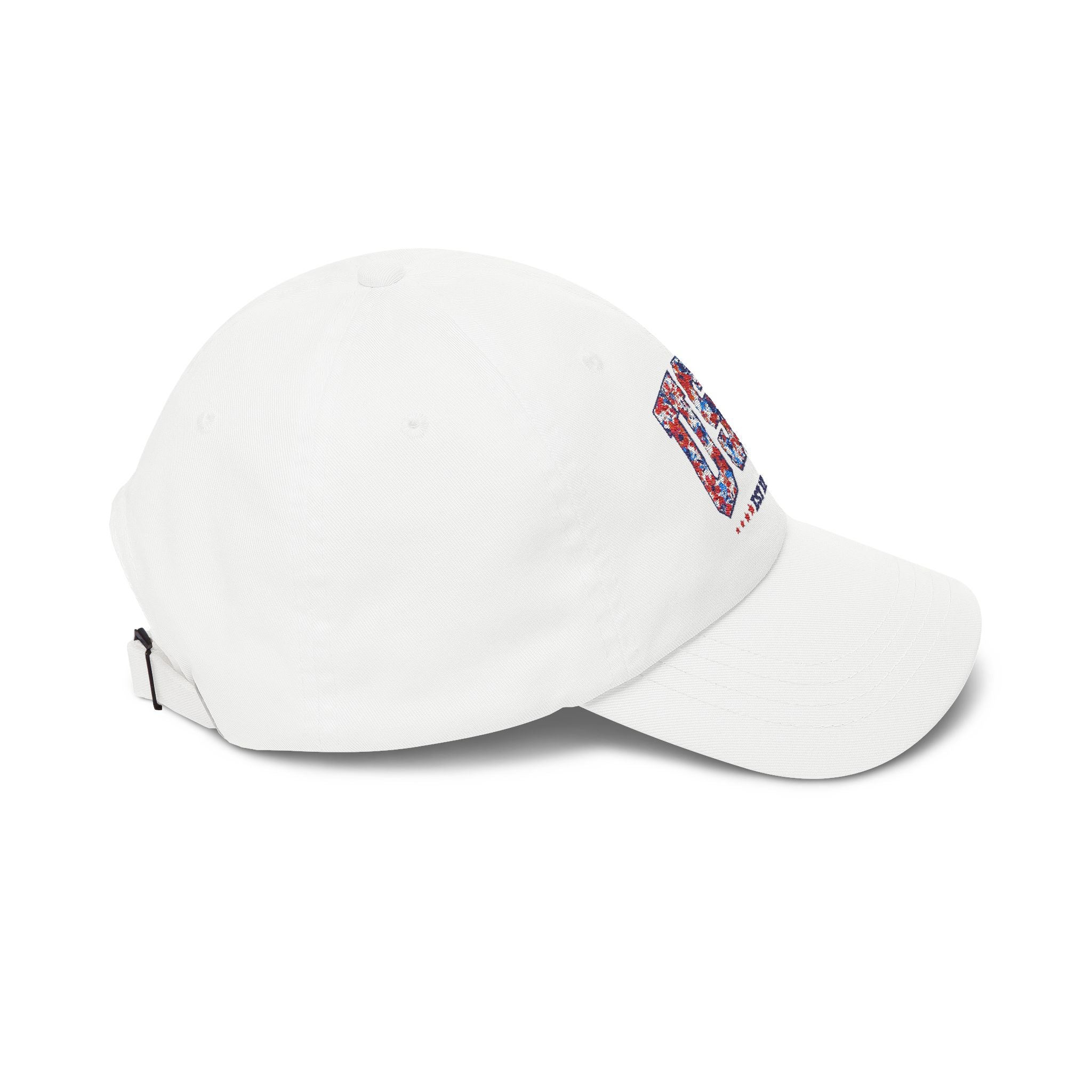Patriotic Floral Dad Cap — Vintage American Flag Flower Baseball Hat