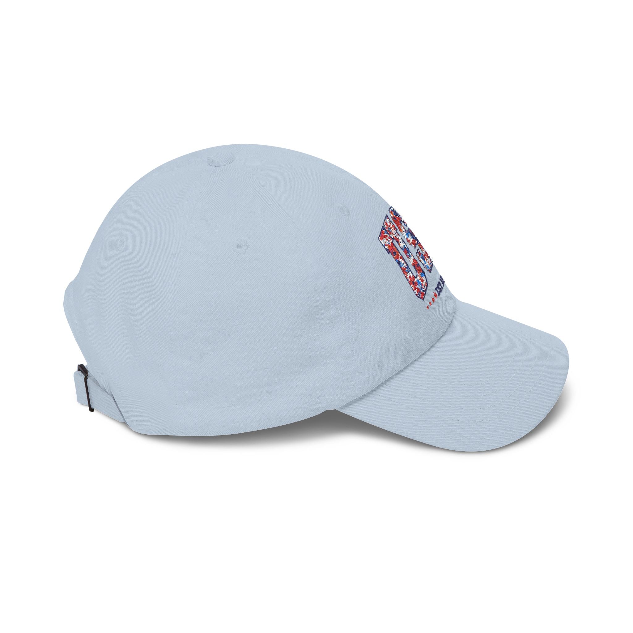 Patriotic Floral Dad Cap — Vintage American Flag Flower Baseball Hat