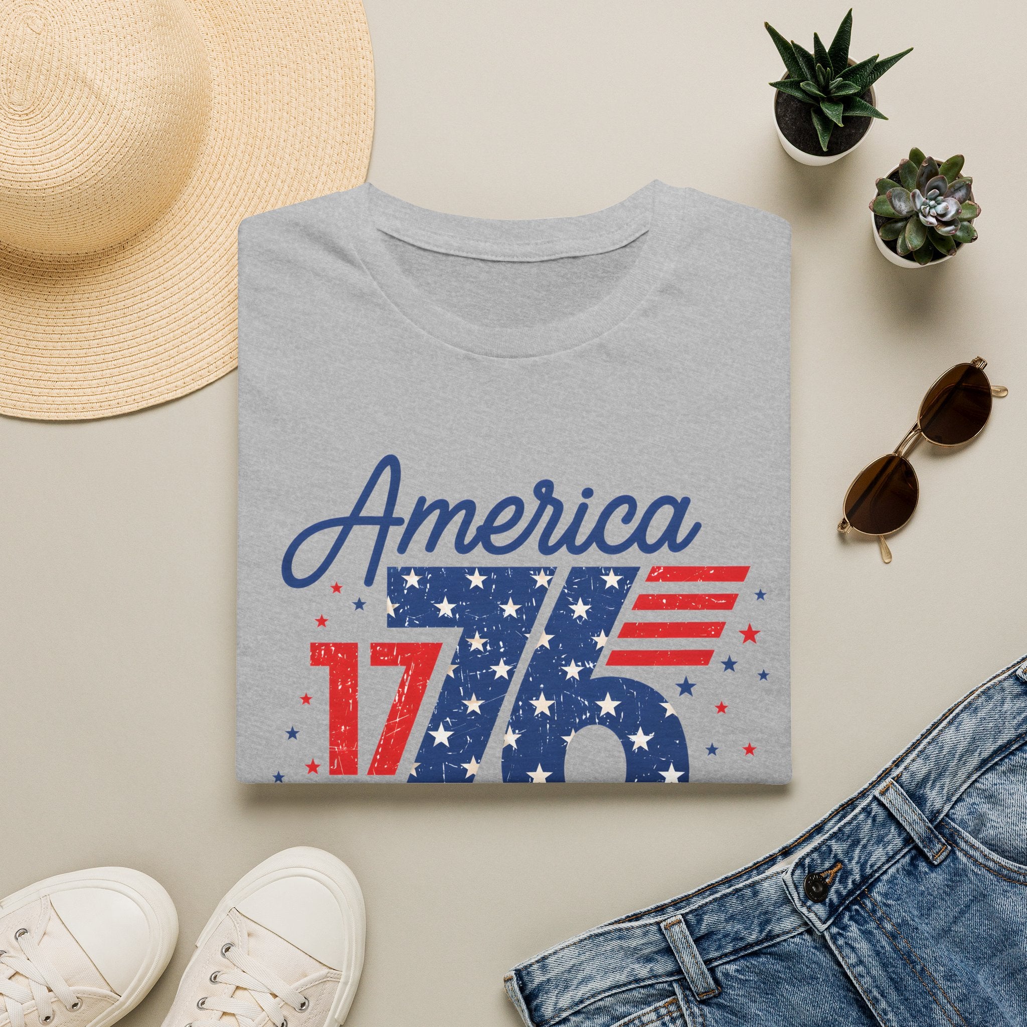 1776 America Retro T-Shirt — Land of the Free Patriotic Tee