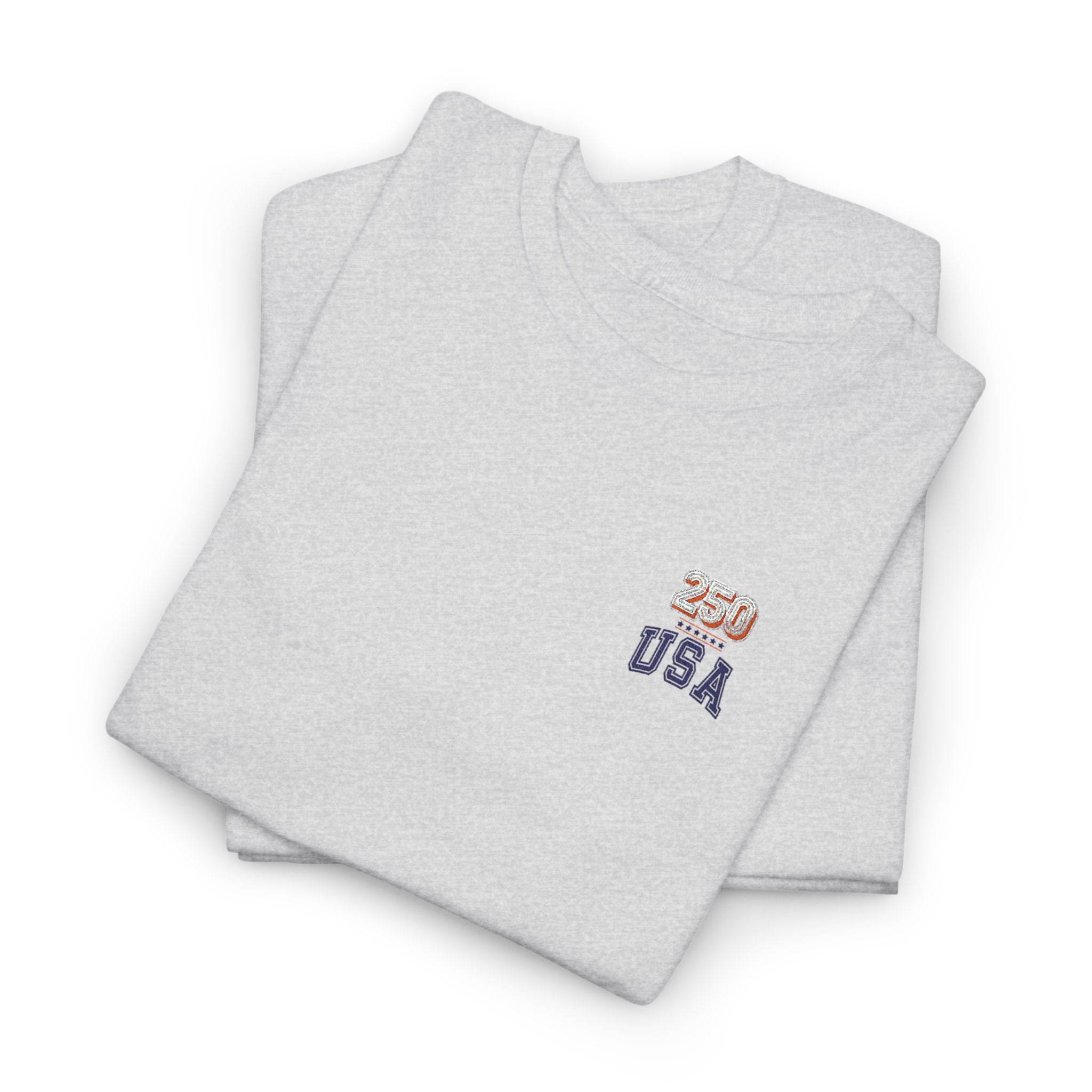Patriotic 'USA 250' Tee Embroidery - Small Chest Graphic