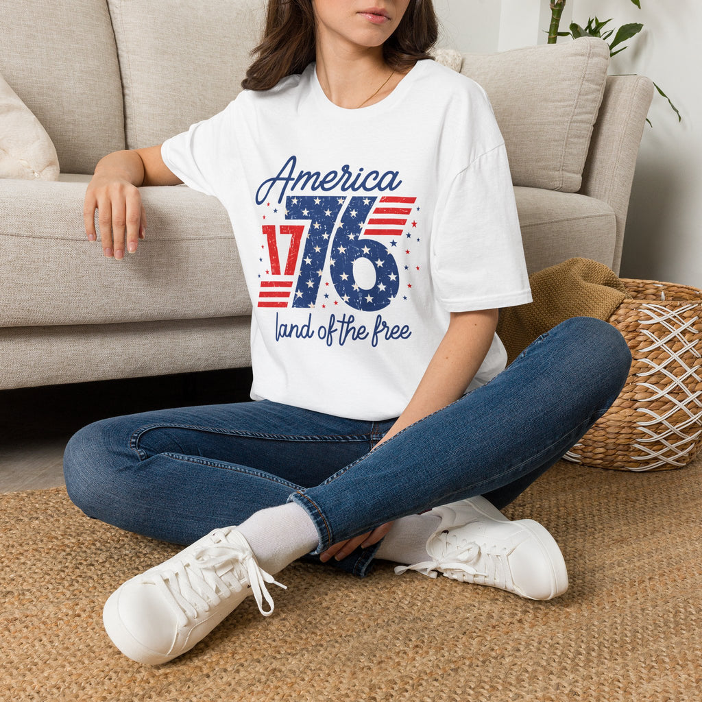 1776 America Retro T-Shirt — Land of the Free Patriotic Tee