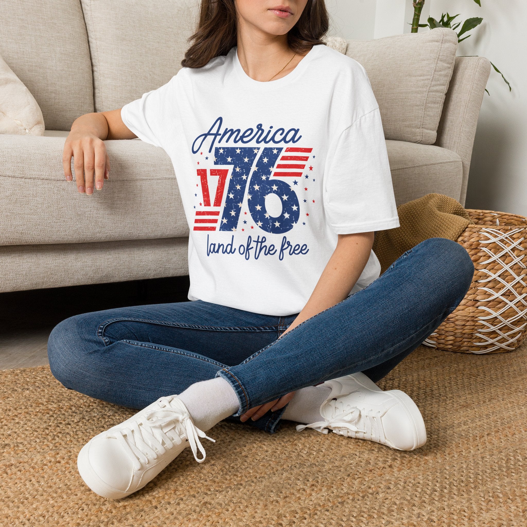 1776 America Retro T-Shirt — Land of the Free Patriotic Tee