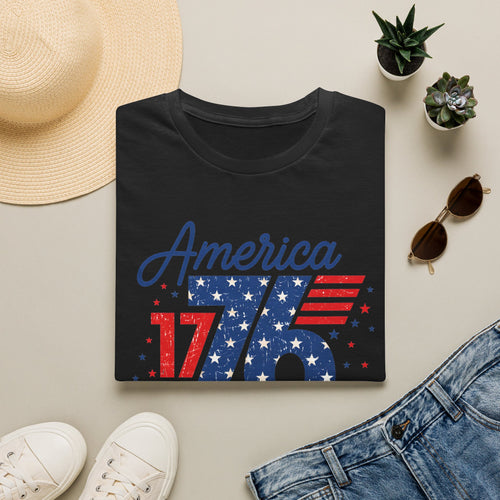 1776 America Retro T-Shirt — Land of the Free Patriotic Tee