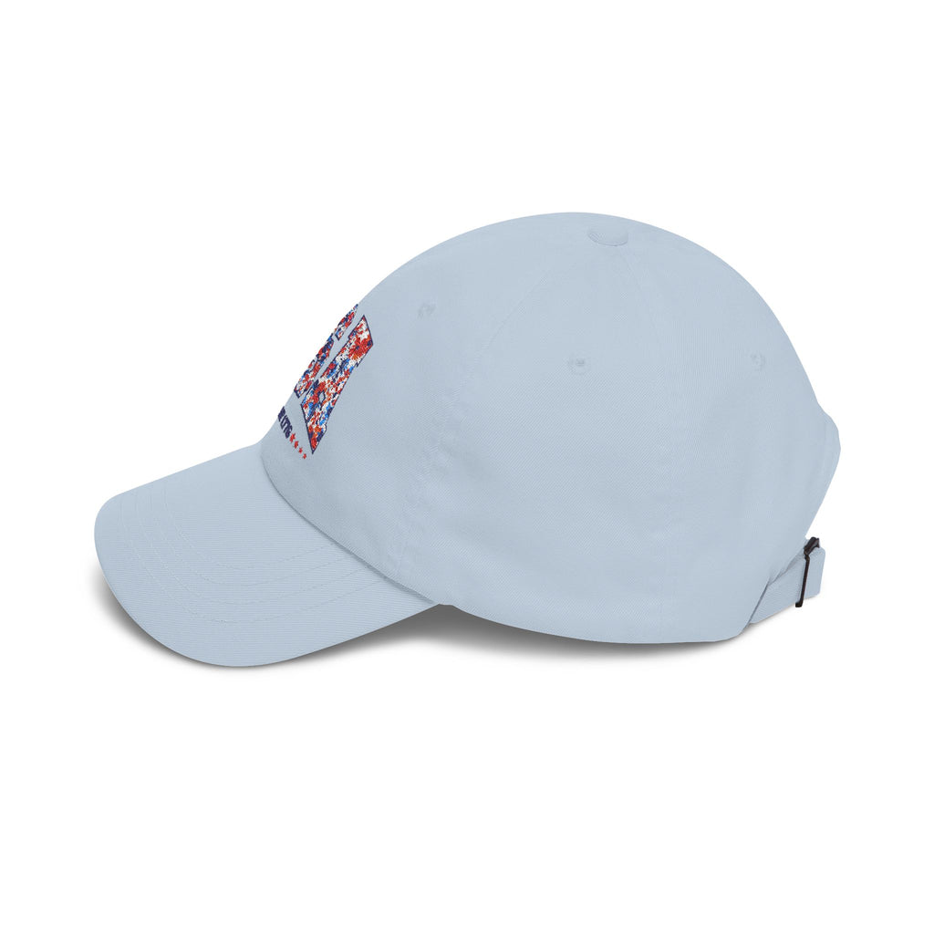 Patriotic Floral Dad Cap — Vintage American Flag Flower Baseball Hat