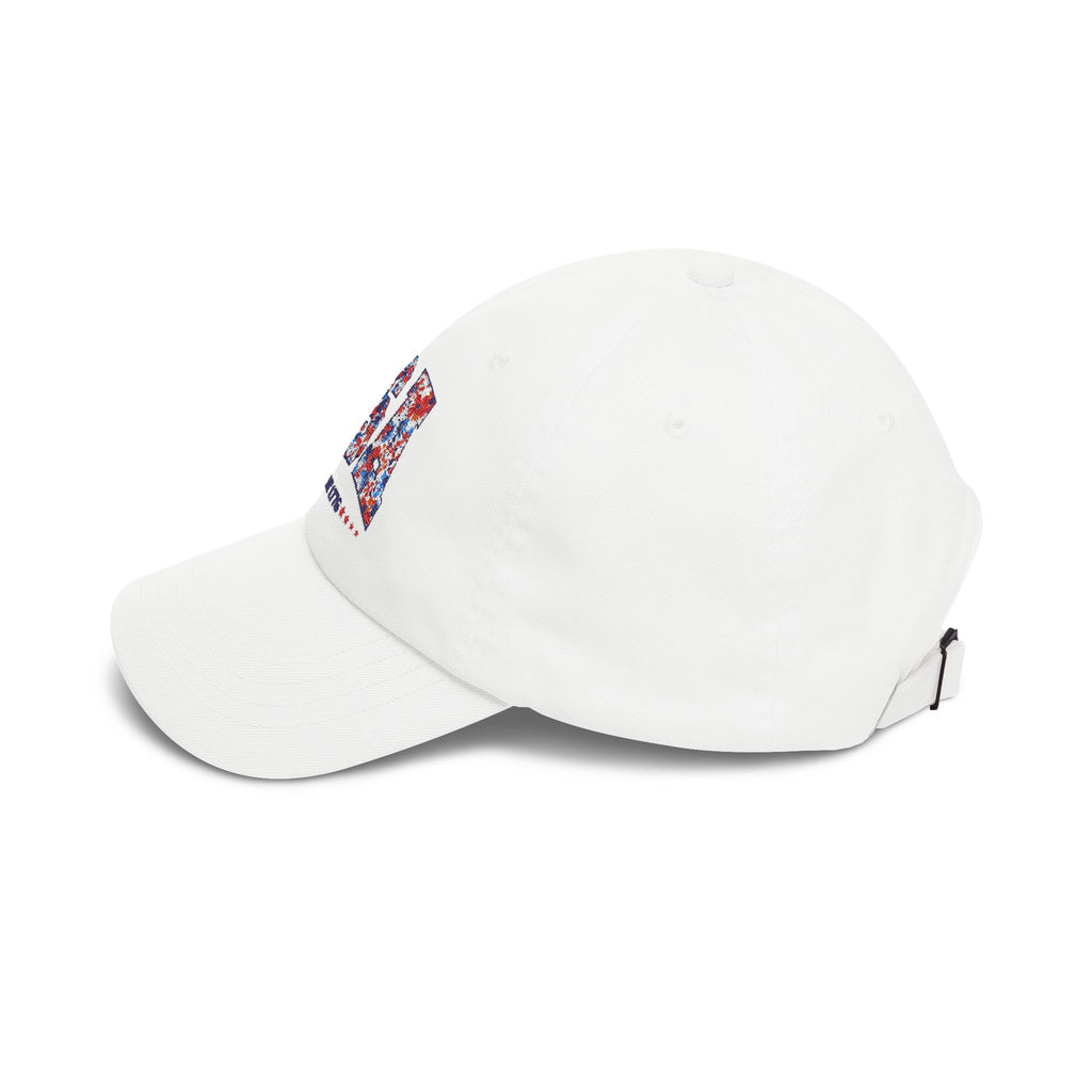 Patriotic Floral Dad Cap — Vintage American Flag Flower Baseball Hat