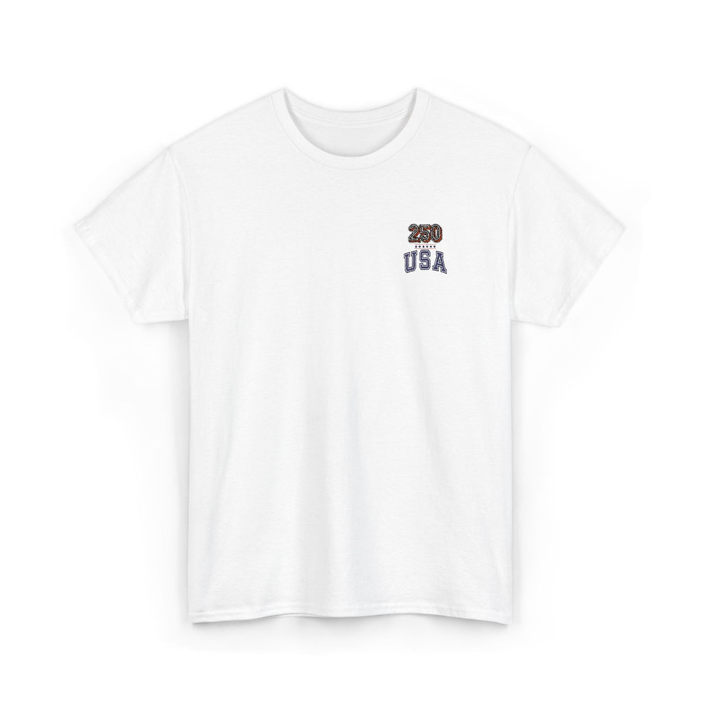 Patriotic 'USA 250' Tee Embroidery - Small Chest Graphic