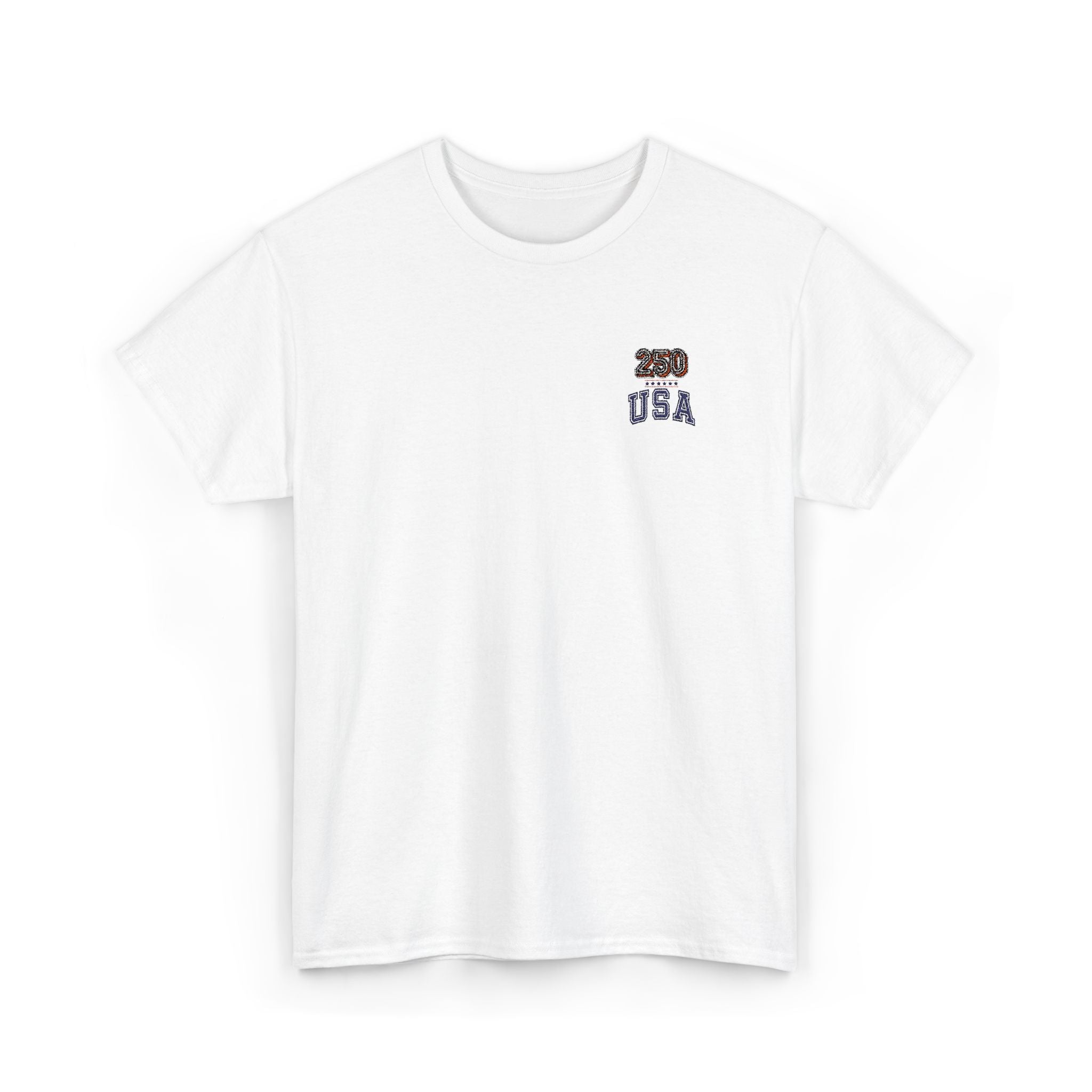 Patriotic 'USA 250' Tee Embroidery - Small Chest Graphic