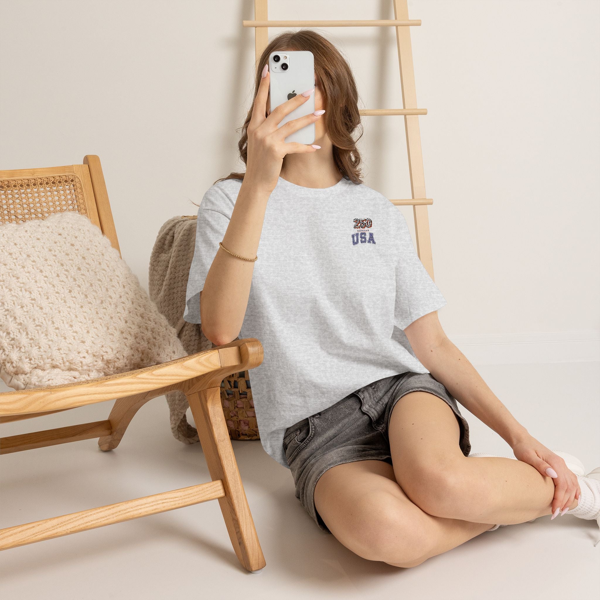 Patriotic 'USA 250' Tee Embroidery - Small Chest Graphic